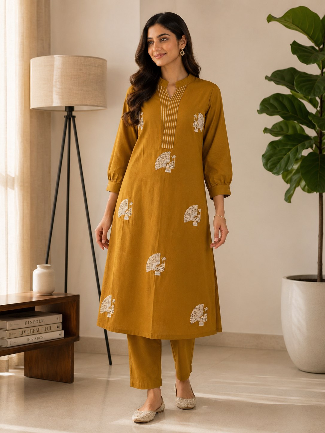 Women’s Cotton Co-Ord Set with Embroidered A-Line Top & Palazzo | Summer Special 2-Piece Cotton Co-Ord Set