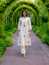 related-APOLYTE Women's 100% Natural Cotton Strawberry Embroidered Co-ord Set with Palazzo | A-Line Kurti for Women