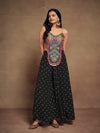 related-Black Ethnic Embroidered Georgette Co-Ord Set