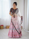 related-Multicolour Floral Rayon Semi-Stitched Lehenga Choli Set