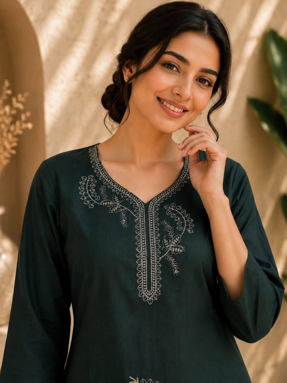 Apolyte Women's Sea Monster Premium 60x60 Cotton Kurta Palazzo Set | Daily, Office & Casual Wear