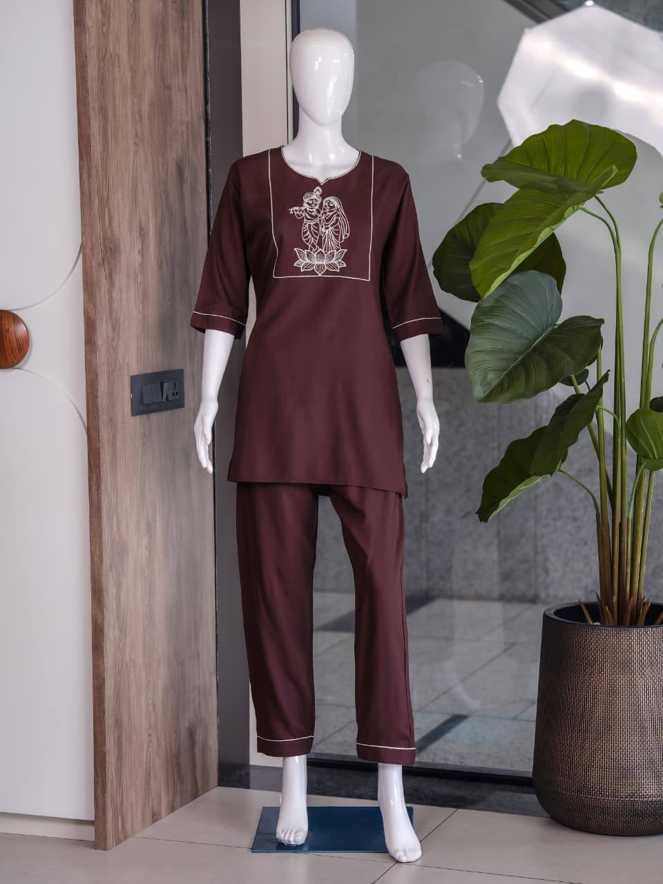 Apolyte Women's Premium Slub Cotton Kurta Palazzo Set | Daily, Office & Casual Wear