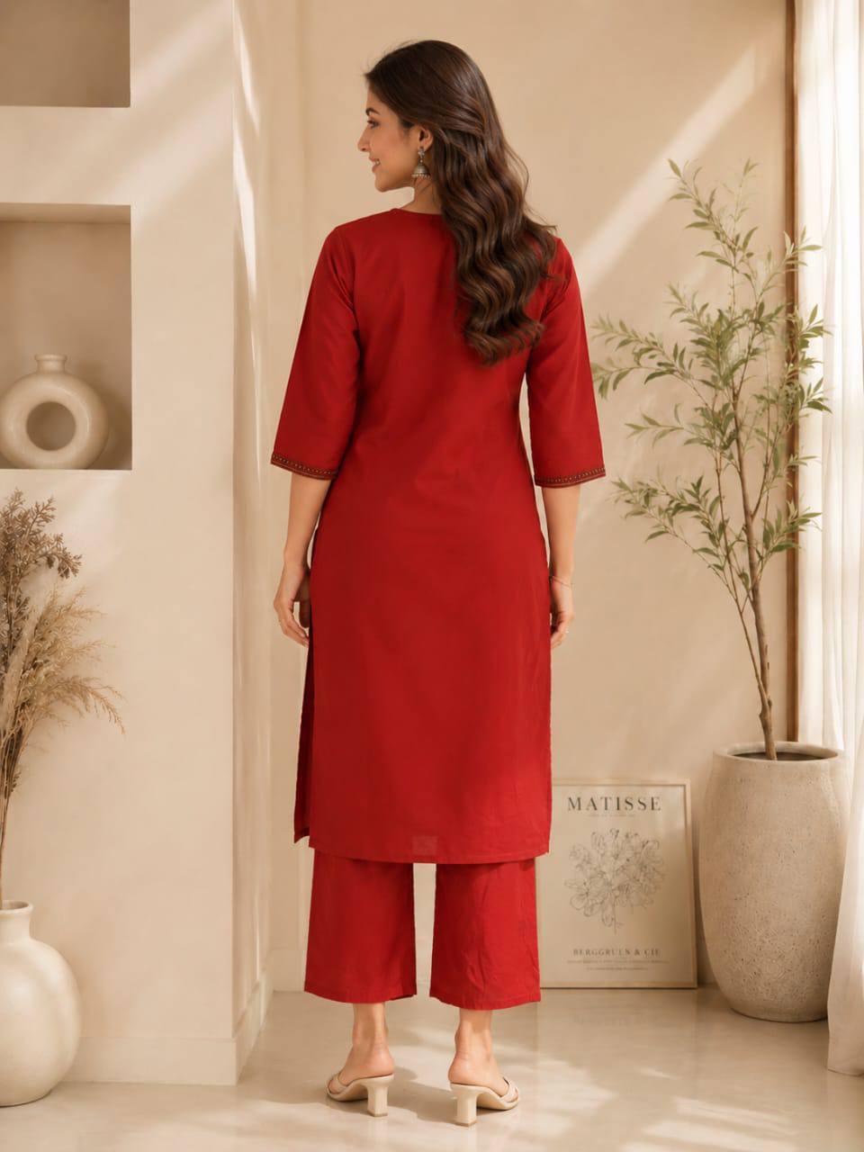 Apolyte Women's Premium 60x60 Cotton Kurta Palazzo Set | Daily, Office & Casual Wear