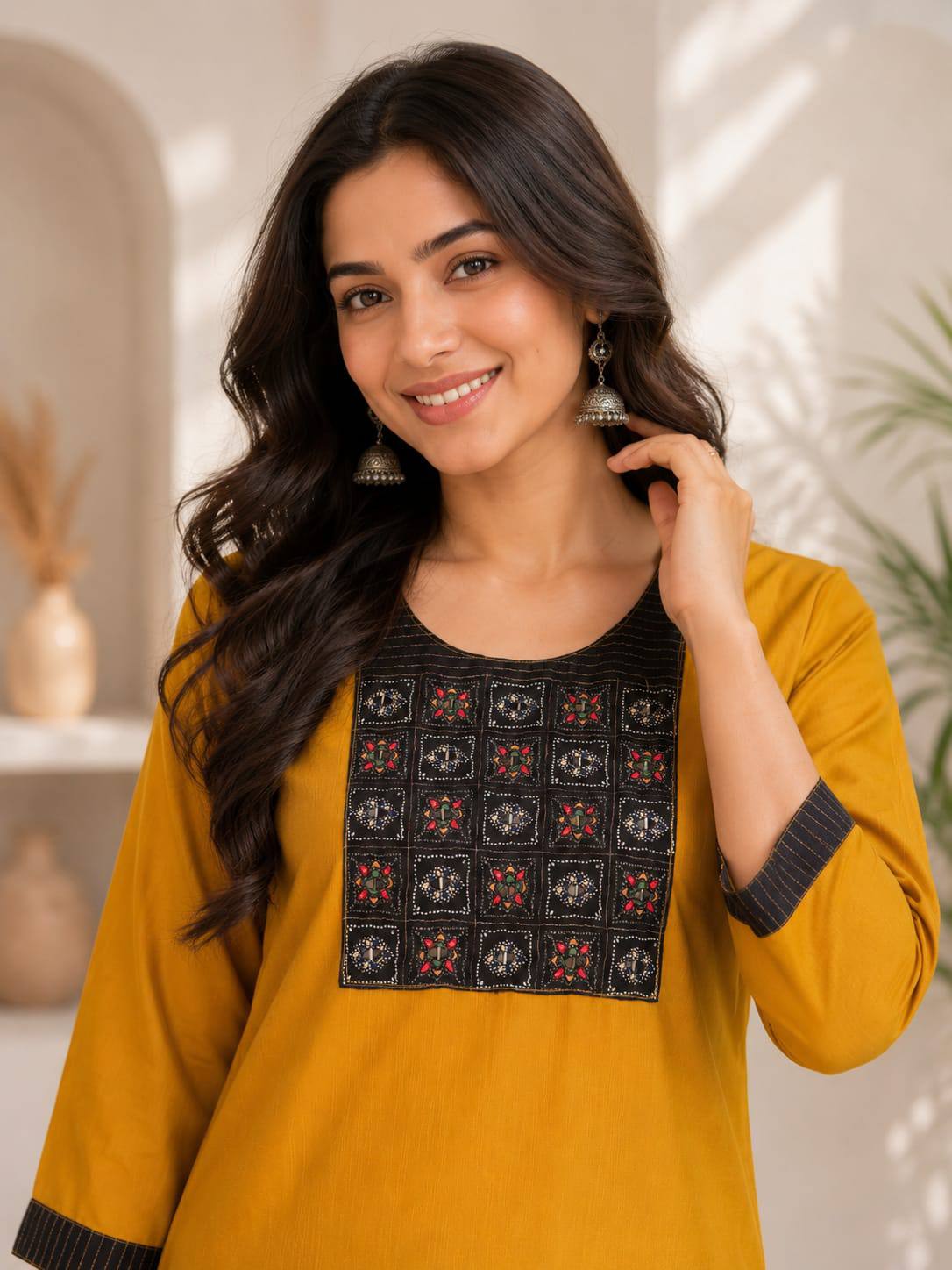 Apolyte Women's Premium Slub Cotton Kurta Palazzo Set | Daily, Office & Casual Wear