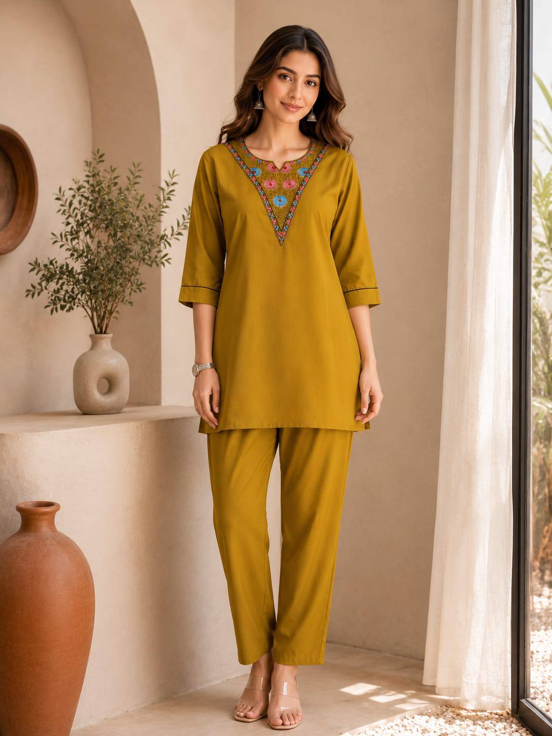Apolyte Women's Premium Rayon Kurta Palazzo Set | Casual, Office & Daily Wear